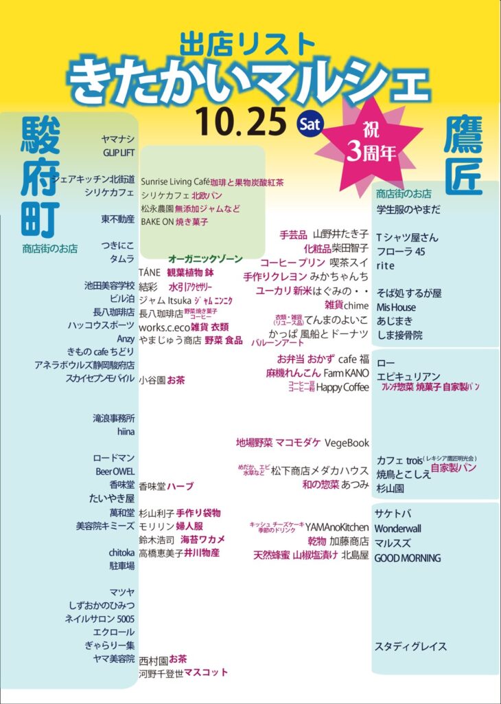 きたかいマルシェ出店リスト20251025